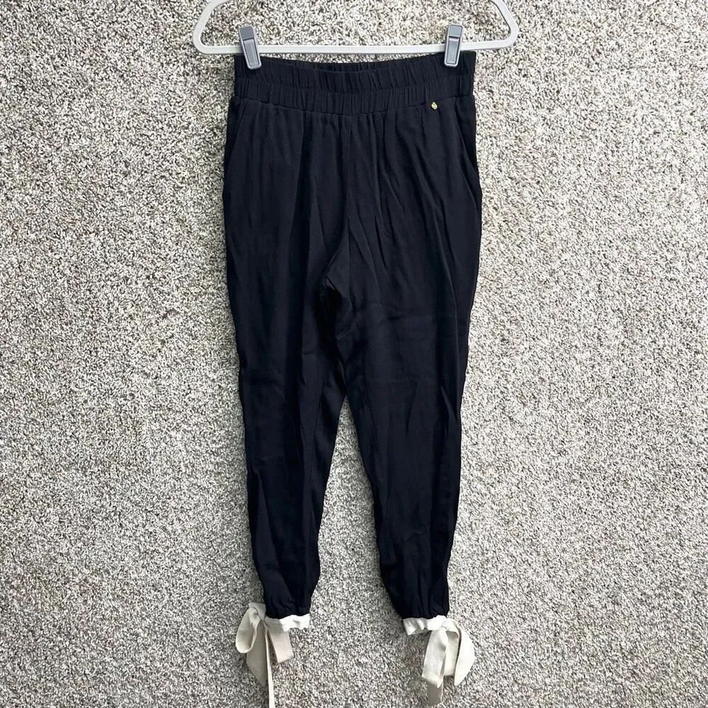 Harlyn Joggers‎ Women's XS Black Pull On Tie Bow Ankle